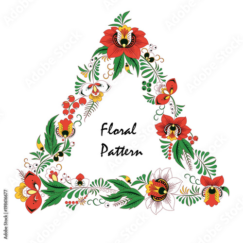 stock vector abstract  flower and leaf, doodle ornament. botanic background. template for card. banner