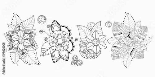 stock vector set of  flolar bouquet oriental or arabic, russia textile design. template for necklace