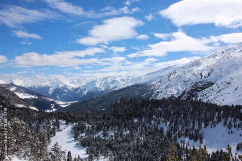 Fototapeta Naklejka Na Ścianę i Meble -  Winter alpine landscape in Val Mustair, Switzerland (Ofenpass)