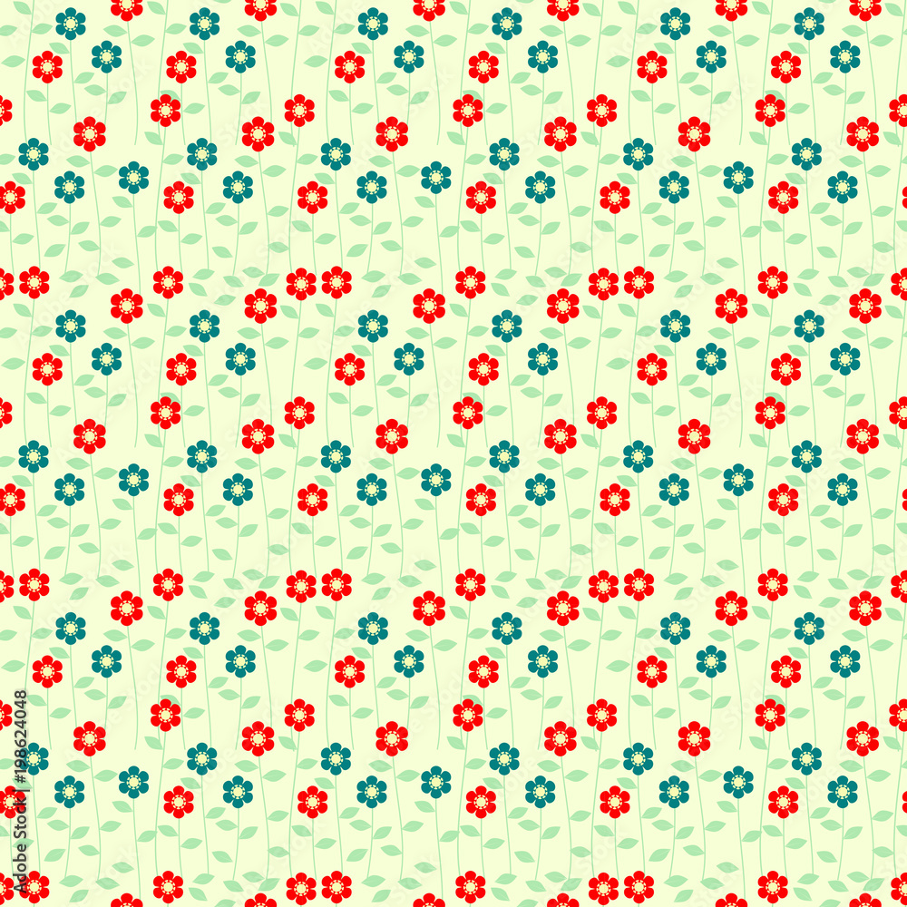 Vivid tiny flowers seamless pattern vector. Vivid tiny flowers seamless pattern vector.
