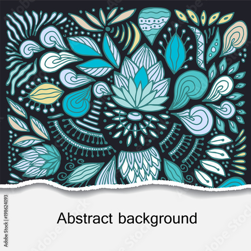 stock vecctor floral doodle cartoon bacground. template for cover