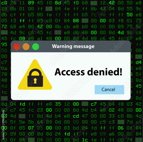 Access denied pop-up window operation system.