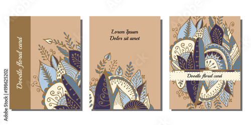 stock vector abstract hand draw flower and wave, doodle bouquet. oriental or arabic, russia textile design. template for card. banner