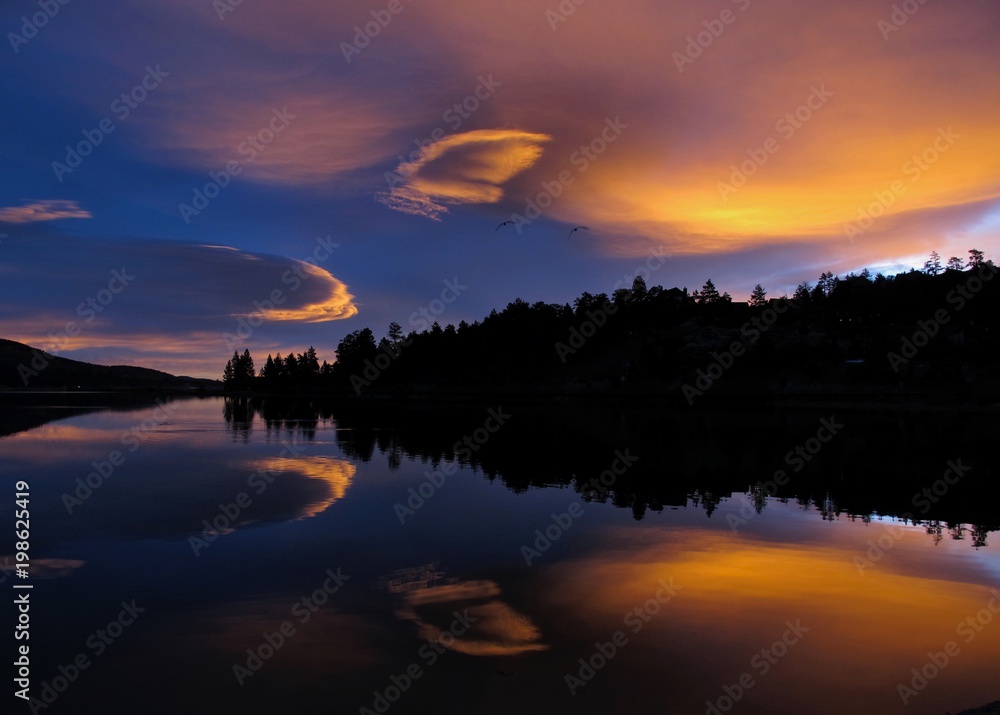 Sunrise at Big Bear Lake, California