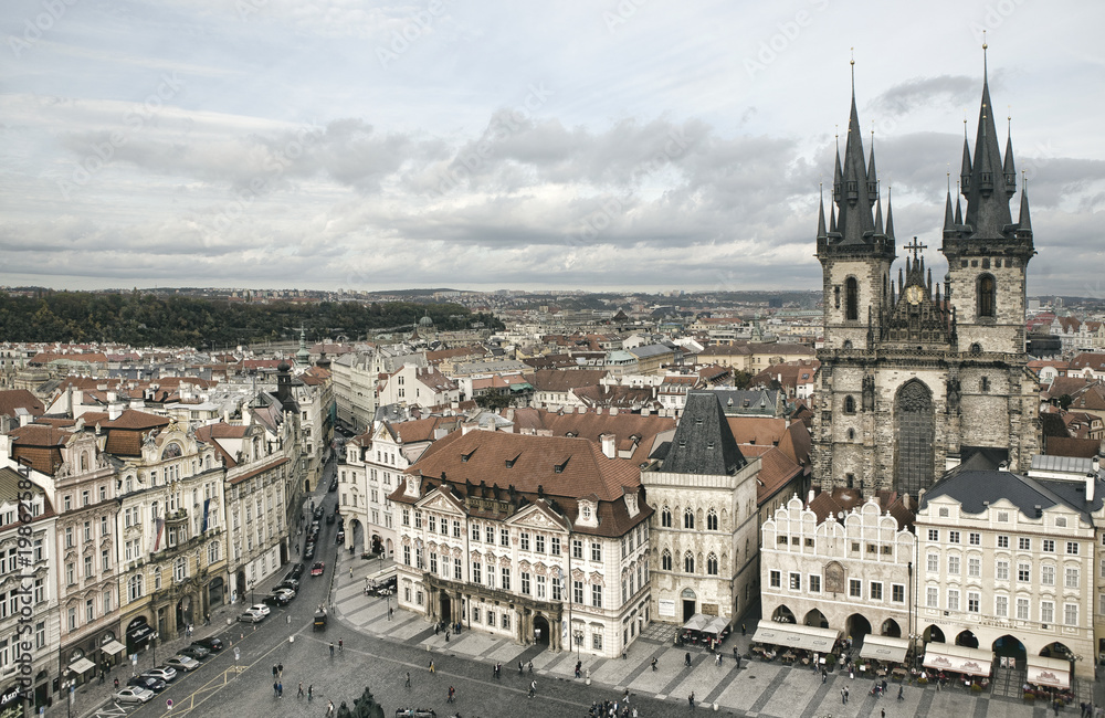 Hstoric part of the city Prague, Czech Republic.