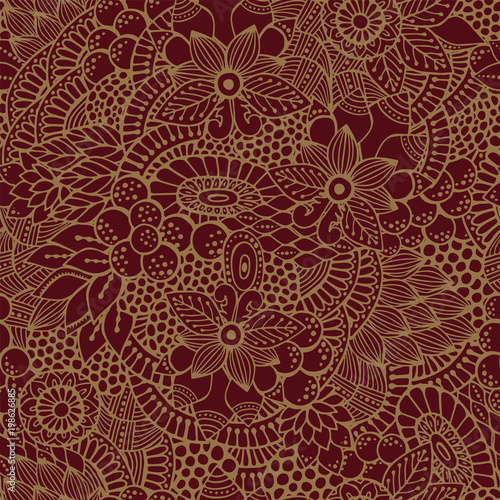 stock vector seamless flower, doodle pattern. abstract art background