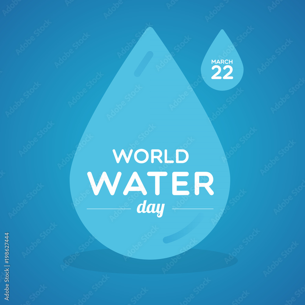 World Water Day. March 22. Water drop icon. Save the water and ecology concept. Vector illustration, flat design World Water Day. March 22. Water drop icon. Save the water and ecology concept. Vector illustration, flat design