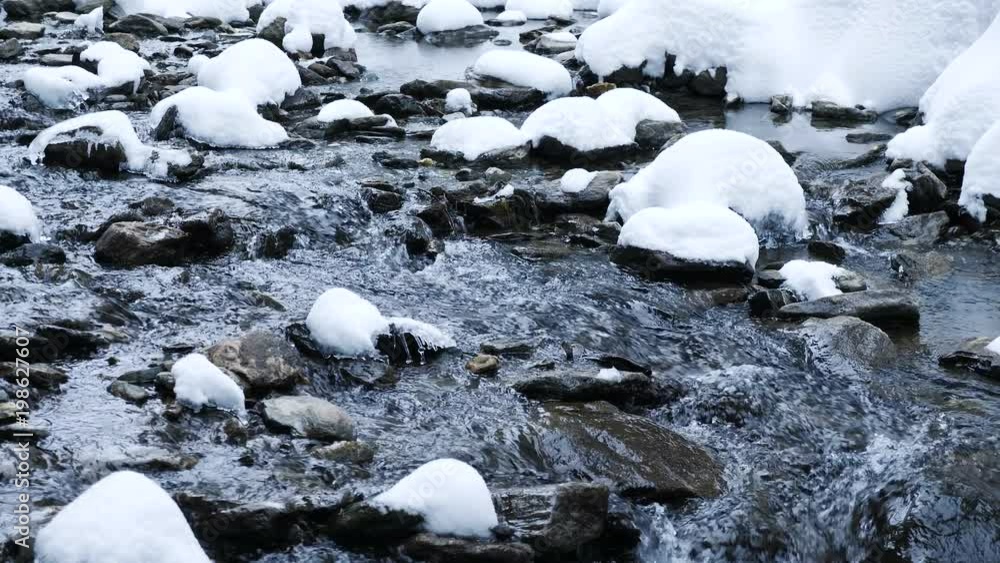River in mountains in winter. Stunning landscape River in mountains in winter. Stunning landscape