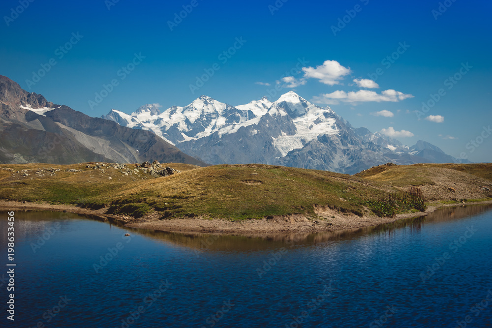 Koruldi Lake near Mestia in Upper Svaneti region, Georgia