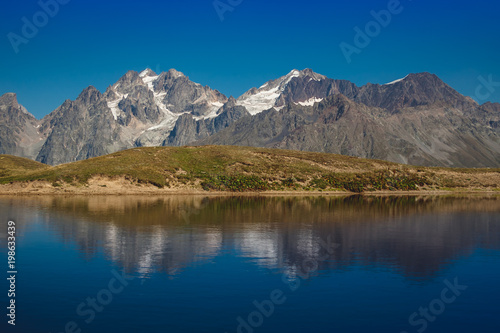 Koruldi Lake near Mestia in Upper Svaneti region, Georgia