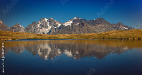 Koruldi Lake near Mestia in Upper Svaneti region, Georgia