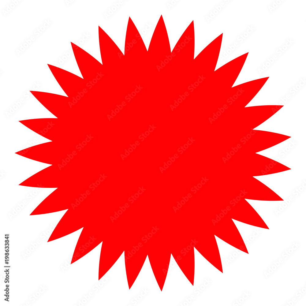 Red Starburst Sunburst Burst Badge Sticker Stamp Seal Or Label