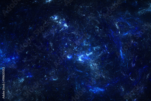 Blue space nebula - background, Fractal shapes fantasy pattern - blue and black, Colorful fractal paint, lights on the subject of art, abstract, creativity