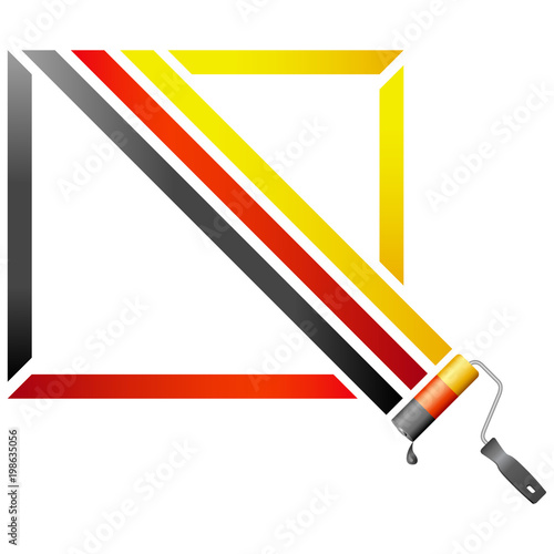 Malerbetrieb - Logo mit Farbrolle (deutsche Fahnenfarben)