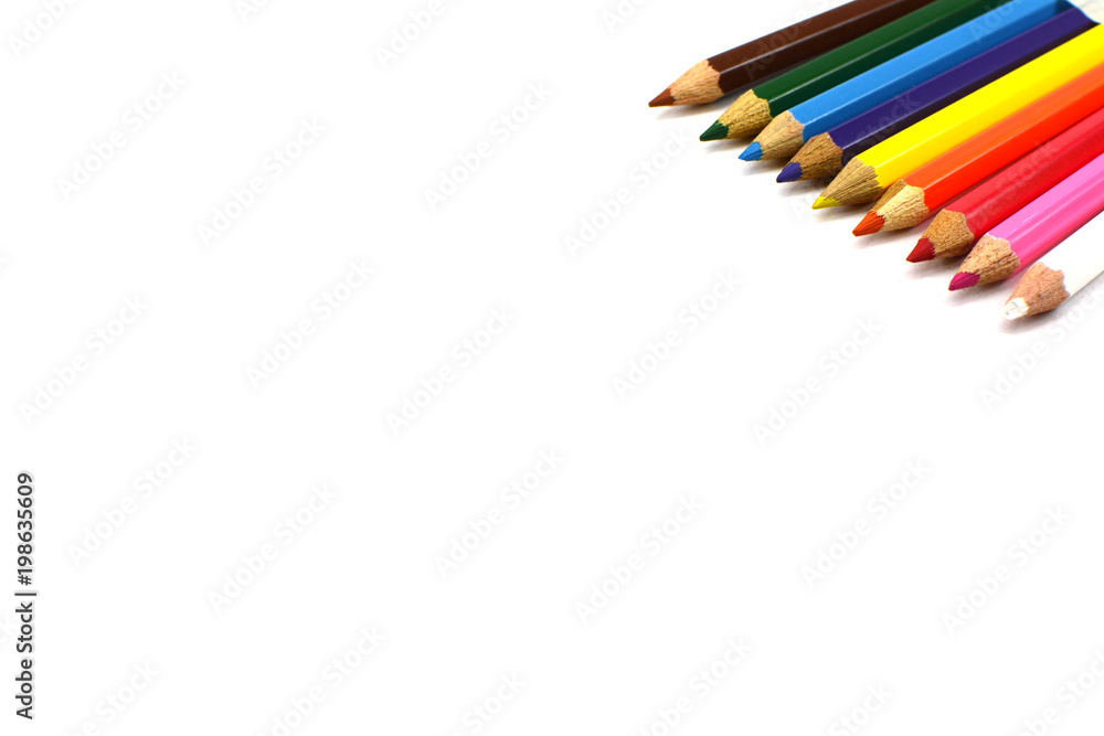 crayon pencils isolated on white background. crayon pencils isolated on white background.
