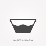 Silhouette icon water in basin