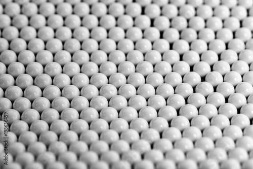 Background of white balls. bbs airsoft 6mm