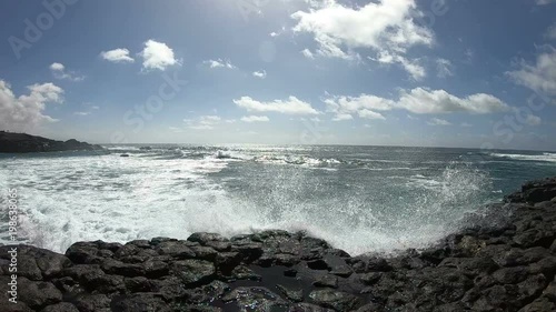 Riesenwellen an der Vulkanküste bei El Cotillo, Fuerteventure, Kanaren, Spanien, Meer, Insel photo