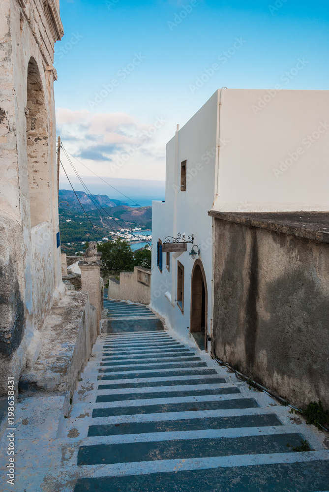 Street view from Chora in Kythera island in Greece