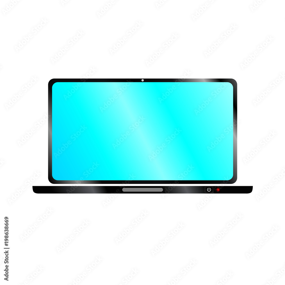 Design 3D laptop with blue screen, illustration vector Design 3D laptop with blue screen, illustration vector