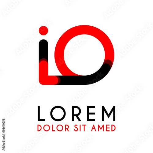 initial Letter IO with red Black and has rounded corners