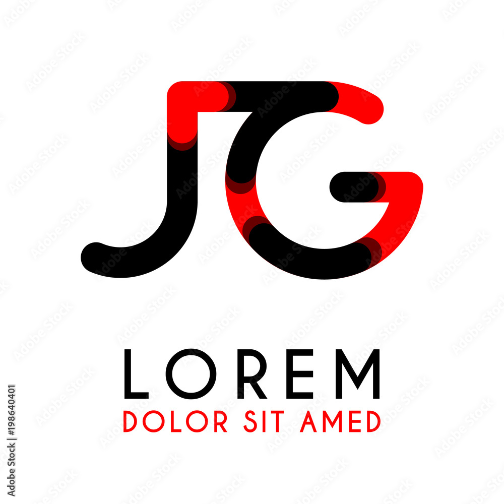 initial Letter JG with red Black and has rounded corners initial Letter JG with red Black and has rounded corners