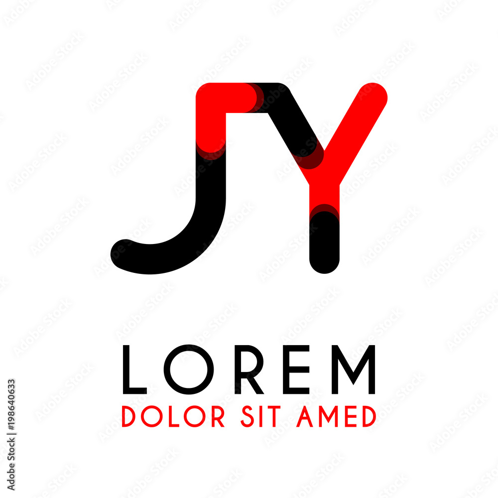 initial Letter JY with red Black and has rounded corners initial Letter JY with red Black and has rounded corners