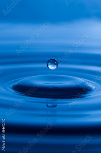 Water drop splash blue