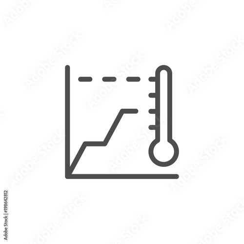 Temperature graph line icon