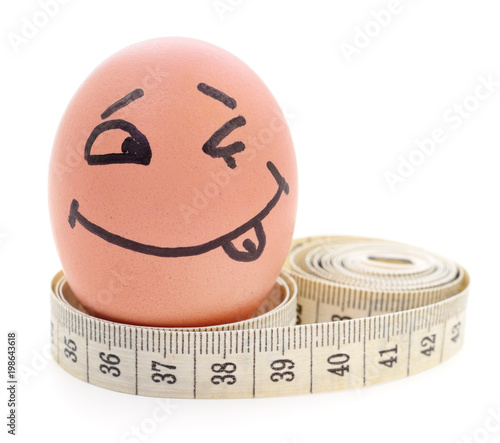 Egg and measuring tape.