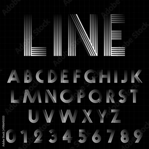 Line design font template