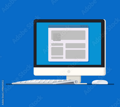 Vector flat computer monitor