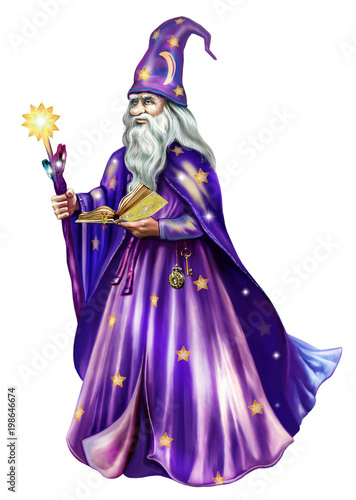 Photography astrologer in a hat and mantle