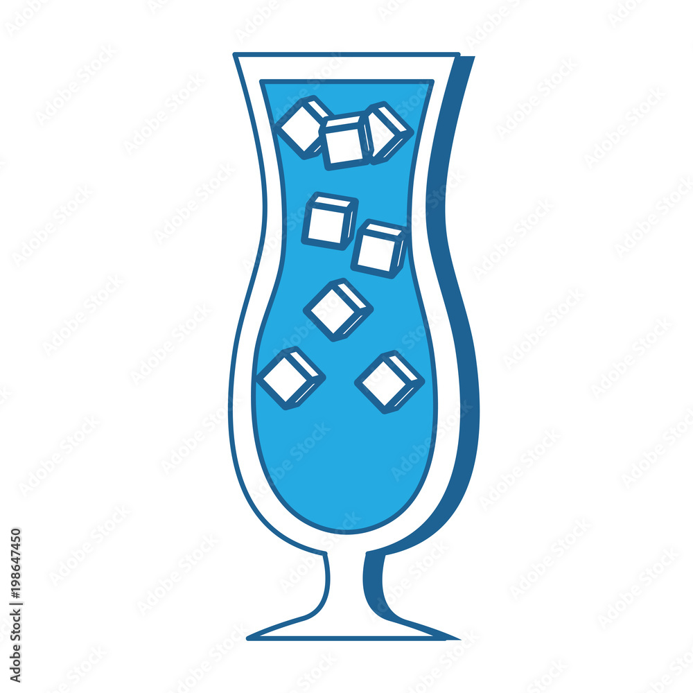 cocktail drink with ice cubes icon over white background, blue shading design. vector illustration cocktail drink with ice cubes icon over white background, blue shading design. vector illustration