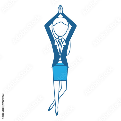 avatar businesswoman standing over white background  colorful design. vector illustration