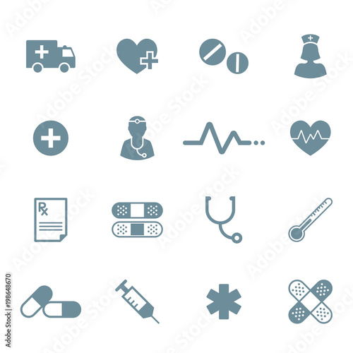 Medical and pharmaceutical icon set in vector format