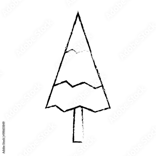 pine tree natural forest concept vector illustration sketch