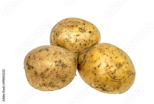 Potatoes on a white background