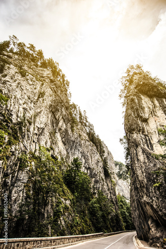 Road between two mountain