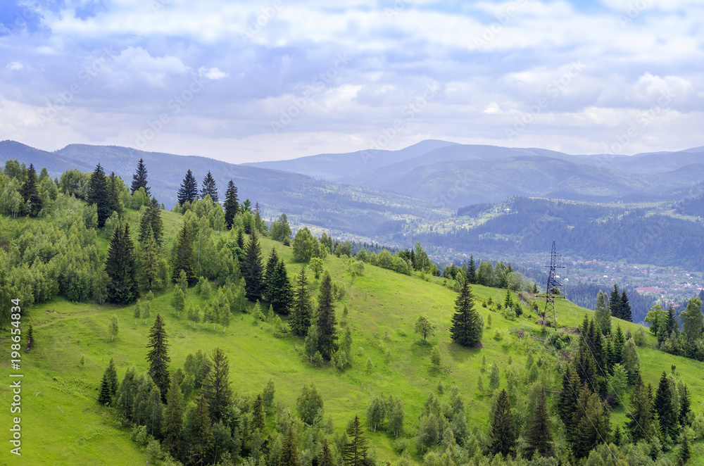 Carpathian mountains and mountain valleys