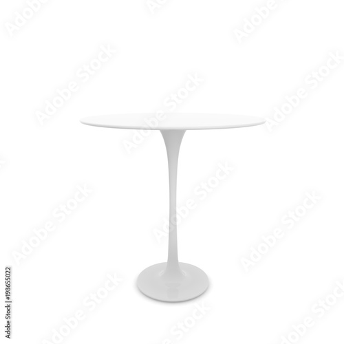 Table on a long leg. There is free space for your design. White isolated background