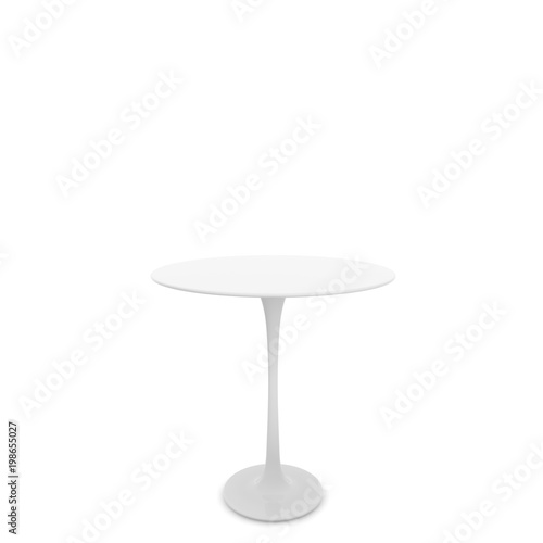Table on a long leg. There is free space for your design. White isolated background