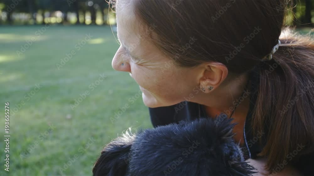 Puppy lick person face in slow motion 4K Puppy lick person face in slow motion 4K