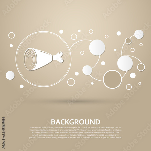 Ham Icon on a brown background with elegant style and modern design infographic. Vector