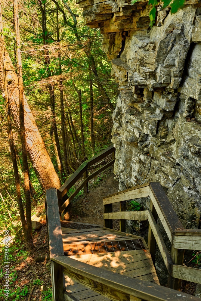 Fototapeta premium Cliffside trail stairs