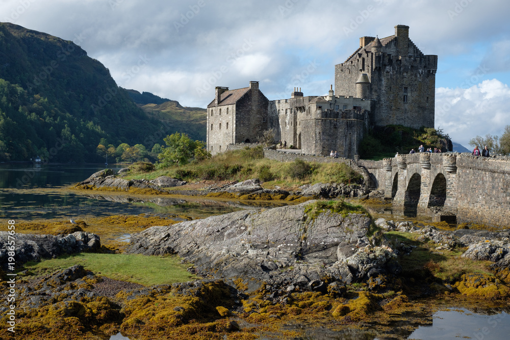 A beautiful afternoon at the Eilean Donan Castle in Scotland.