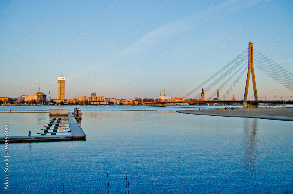 Fototapeta premium Panoramic view of Riga city, the capital of Latvia
