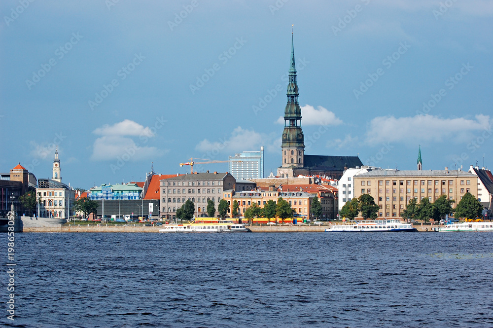 Fototapeta premium Panoramic view of Riga city, the capital of Latvia