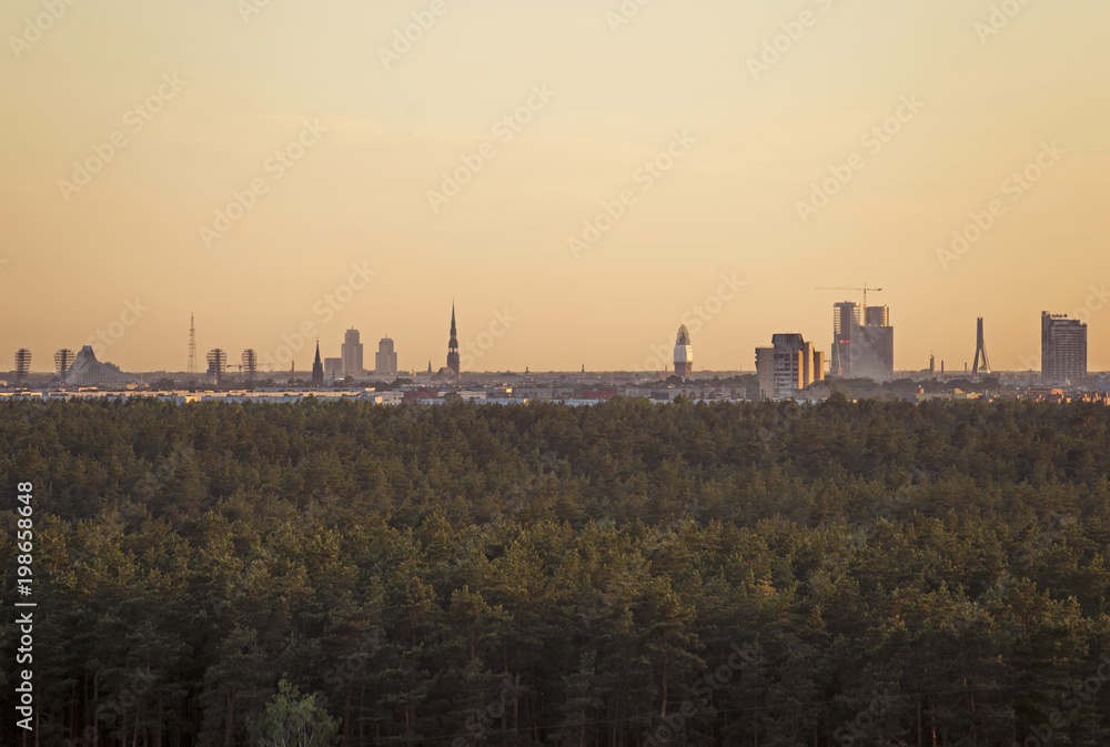 Fototapeta premium Panoramic view of Riga city, the capital of Latvia
