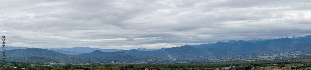 panoramic landscape of jungle and row and layer of mountain background panoramic landscape of jungle and row and layer of mountain background
